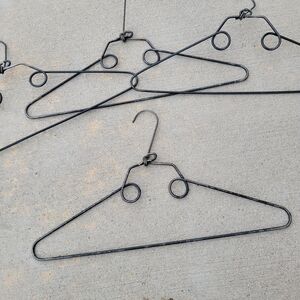 Antique WW2 Metal Wire Folding Hangers Set Of 4